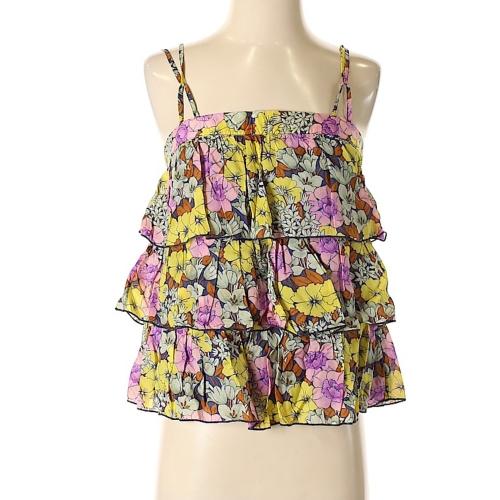 #T59 NWOT anthro floral ruffle tank